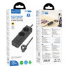 Мережевий подовжувач HOCO NS10 Wisdom 2-position (PD67W/3C1A) desktop socket (EU/GER) Black (7073)- № 2