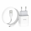 Мережевий зарядний пристрій HOCO C72A Glorious single port charger set(Micro) White - зображення 3