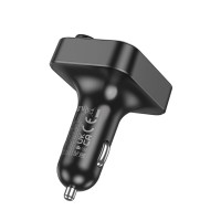 АЗП з FM-модулятором HOCO E85 Tiger PD20W+QC3.0 car BT FM transmitter Black (Цвет 7073) - фото № 2