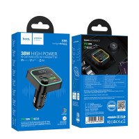 АЗП з FM-модулятором HOCO E85 Tiger PD20W+QC3.0 car BT FM transmitter Black (Цвет 7073) - фото № 7