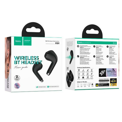Навушники HOCO EQ1 Music guide true wireless BT headset Black (6931474798497) - зображення 4