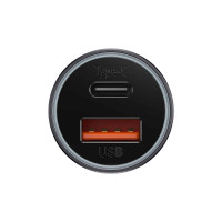 Автомобільний зарядний пристрій Baseus Golden Contactor Max Dual Fast Charger Car Charger U+C 60W Dark Gray (Колір Темно-серый) - фото № 4