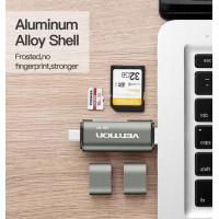 Кардридер Vention USB3.0 Multi-function Card Reader Gray Metal Type (CCHH0) (Колір Gray) - фото № 8