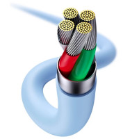 Кабель Baseus Jelly Liquid Silica Gel Fast Charging Data Cable USB to iP 2.4A 1.2m Blue (Колір Синий) - фото № 5