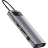 USB-хаб Baseus Metal Gleam Series 9-in-1 Multifunctional Type-C HUB Docking Station Space Gray（Type-C to HDMI*1+USB3.0*3+PD*1+RJ45*1+SD/TF*1+VGA*1) (Space Gray)- № 2