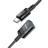 Кабель HOCO U107 Type-C Male to USB Female USB3.0 3A, 1,2м, нейлон, алюминиевые разъемы, Черный