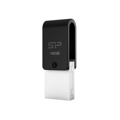 Flash SiliconPower USB 2.0 Mobile X21 MicroUSB OTG 16Gb Black metal - зображення 2