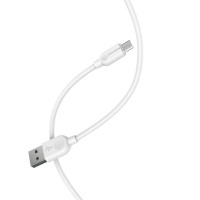Кабель BOROFONE BX14 USB to Micro 2.4A, 3m, PVC, TPE connectors, White (Цвет 7068) - фото № 2