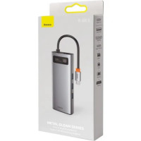 USB-хаб Baseus Metal Gleam Series 9-in-1 Multifunctional Type-C HUB Docking Station Space Gray（Type-C to HDMI*1+USB3.0*3+PD*1+RJ45*1+SD/TF*1+VGA*1) (Цвет Space Gray) - фото № 6