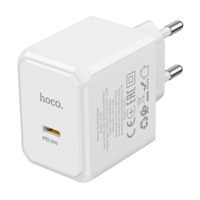 Мережевий зарядний пристрій HOCO CS13A Ocean single port PD20W charger White - изображение 3