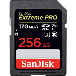 SDXC (UHS-1 U3) SanDisk Extreme PRO 256Gb class 10 V30 (170Mb/s)