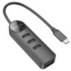 Адаптер Borofone DH5 Erudite 4-in-1 adapter(Type-C to USB3.0*4)(L=0.2M) (7073)- № 2