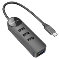 Адаптер Borofone DH5 Erudite 4-in-1 adapter(Type-C to USB3.0*4)(L=0.2M) (Колір 7073) - фото № 2