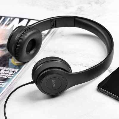 Навушники HOCO W21 Graceful charm wire control headphones Black (6931474708281) - изображение 3
