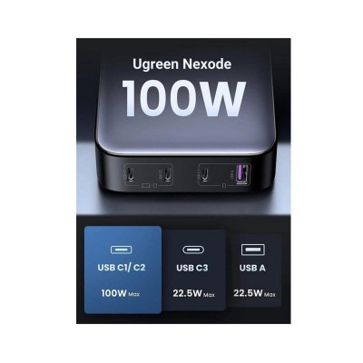Зарядний пристрій UGREEN CD328 Nexode 100W Desktop Charger EU(UGR-90928) - изображение 8
