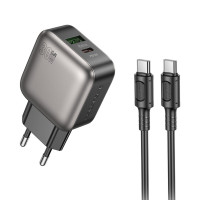 Мережевий зарядний пристрій BOROFONE BAS55A Absolute PD30W+QC3.0 charger set(C to C)(EU) Black