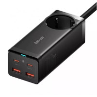 Мережевий зарядний пристрій Baseus GaN3 Pro Desktop Powerstrip AC+2U+2C 100W EU Black (With Mini White Cable Type-C to Type-C 100W(20V/5A) 1m Black） (Колір Черный), Атикул k36077 |  купить на VILKI.NET - фото № 1