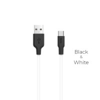 Кабель HOCO X21 USB to Type-C 2A, 1m, silicone, TPE connectors, Black+White (Цвет Черный) - фото № 4