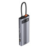 USB-хаб Baseus Metal Gleam Series 9-in-1 Multifunctional Type-C HUB Docking Station Space Gray（Type-C to HDMI*1+USB3.0*3+PD*1+RJ45*1+SD/TF*1+VGA*1) (Space Gray)- № 4