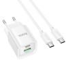 Мережевий зарядний пристрій HOCO C147A Charm PD20W+QC3.0 charger set (C to C)(EU) White (7068)- № 3