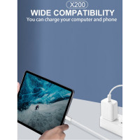 Кабель WUW-X200 Type-C to Type-C PD 60W white (Цвет Белый) - фото № 4