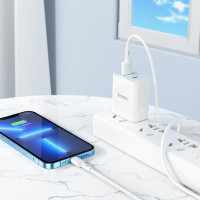 Кабель HOCO X83 USB to iP 2.4A, 1m, PVC, PVC connectors, White (Цвет Білий) - фото № 2
