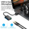Адаптер Vention 2-port USB External Sound Card 0.15M Black (CDYB0) - зображення 3