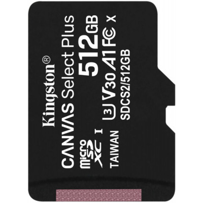 microSDXC (UHS-1) Kingston Canvas Select Plus 512Gb class 10 А1 (R-100MB/s) - зображення 1