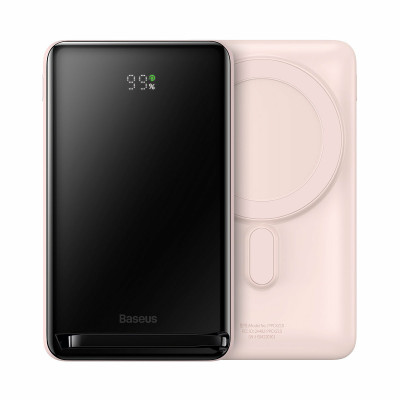 Зовнішній акумулятор Baseus Magnetic Bracket Wireless Fast Charge Power Bank 10000mAh 20W Pink - зображення 3