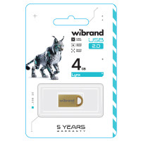 Флеш-накопичувач Wibrand USB 2.0 Lynx 4Gb Gold (Цвет Золотистый) - фото № 2