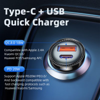 Автомобільний зарядний пристрій Essager Sunset 18W  (ECC2Q-WL0A) (Цвет Черный) - фото № 4