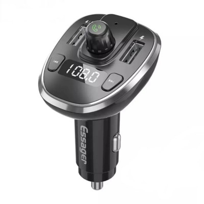 Автобільний зарядний пристрій ESSAGER Dynamic Car Bluetooth MP3 Car Charger Sliver - зображення 1