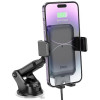 Тримач для мобiльного з БЗП HOCO HW9 Climber smart wireless charging car holder Black Gray - зображення 4