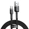 Кабель Baseus Cafule Cable USB For Type-C 3A 0,5м Серый+Черный (CATKLF-AG1)