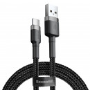 Кабель Baseus Cafule Cable USB For Type-C 3A 0.5m Gray+Black
