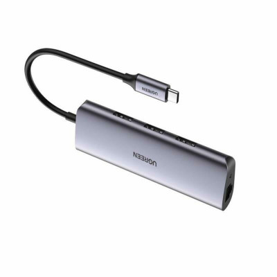 Хаб UGREEN CM252 USB-C to 3xUSB 3.0+RJ45+USB-C Multifunction Adapter (UGR-60718) (UGR-60718) - зображення 2
