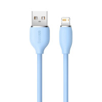 Кабель Baseus Jelly Liquid Silica Gel Fast Charging Data Cable USB to iP 2.4A 1.2m Blue (Колір Синий) - фото № 4