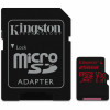 microSDXC (UHS-1 U3) Kingston Canvas React 256Gb class 10 (R100MB/s, W80MB/s) (adapter SD)