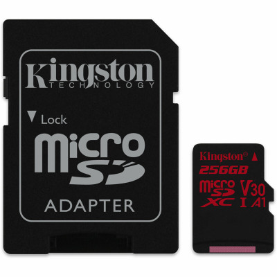 microSDXC (UHS-1 U3) Kingston Canvas React 256Gb class 10 (R100MB/s, W80MB/s) (adapter SD) - зображення 1