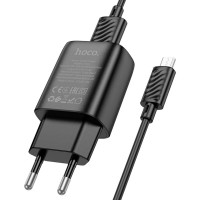 Мережевий зарядний пристрій HOCO C134A Solid single-port charger set (Micro) (EU) Black (Цвет 7073) - фото № 4