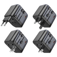Мережевий зарядний пристрій BOROFONE BAC13 Leader 3-port PD20W(1C2A) universal conversion charger Black (Цвет 7073) - фото № 7