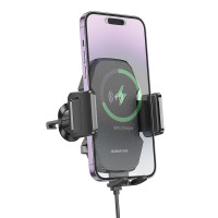 Автотримач для телефона з БЗП BOROFONE BH213 Adelante wireless fast charging car holder(air outlet) Black (Цвет Черный) - фото № 6