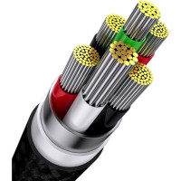 Кабель Baseus Flash Series Ⅱ One-for-three Fast Charging Data Cable USB to M+L+C 66W 1.2m Black (Колір 7073) - фото № 5