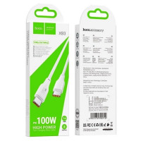 Кабель HOCO X93 Type-C to Type-C 100W, 2m, TPE, TPE connectors, White (Колір Білий) - фото № 4