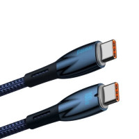 Кабель Baseus Glimmer Series Fast Charging Data Cable Type-C to Type-C 100W 1m Blue (Колір Синий) - фото № 5