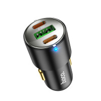 Автомобільний зарядний пристрій HOCO NZ6 PD45W 3-port(2C1A) car charger Black (Цвет Black) - фото № 4