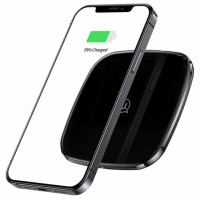 Бездротовий зарядний пристрій Usams CD154 Zinc Alloy Ultra-thin Fast Wireless Charger 15W Black (Колір Черный), Атикул k14341 |  купить на VILKI.NET - фото № 1