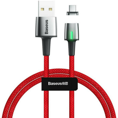 Кабель Baseus Zinc Magnetic Cable USB For Type-C 2A 2m Red - зображення 1