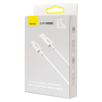 Кабель Baseus Superior Series (SUPERVOOC) Fast Charging Data Cable USB to Type-C 65W 1m White (Колір Білий) - фото № 2
