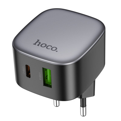 Мережевий зарядний пристрій HOCO CS32A Rise PD20W+QC3.0 charger Black - зображення 3
